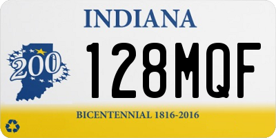 IN license plate 128MQF