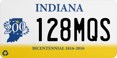 IN license plate 128MQS