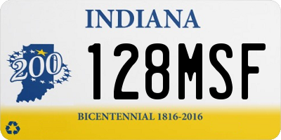 IN license plate 128MSF
