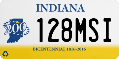 IN license plate 128MSI
