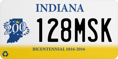 IN license plate 128MSK