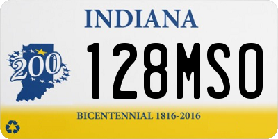 IN license plate 128MSO