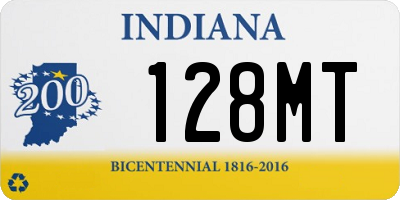 IN license plate 128MT