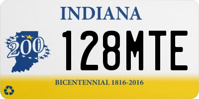 IN license plate 128MTE