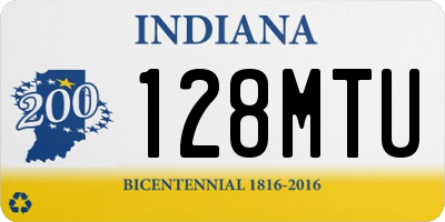 IN license plate 128MTU