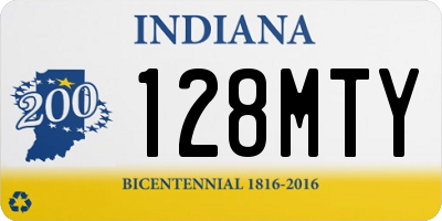 IN license plate 128MTY