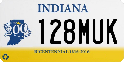 IN license plate 128MUK