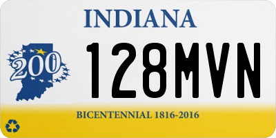 IN license plate 128MVN