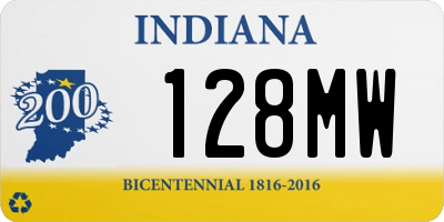 IN license plate 128MW