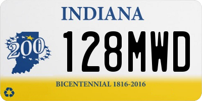 IN license plate 128MWD
