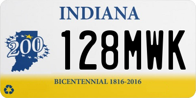 IN license plate 128MWK