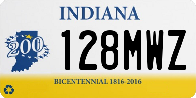 IN license plate 128MWZ
