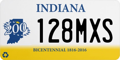 IN license plate 128MXS