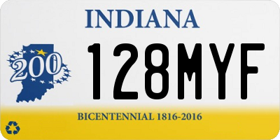 IN license plate 128MYF