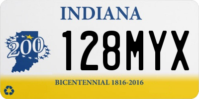IN license plate 128MYX