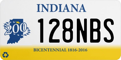 IN license plate 128NBS