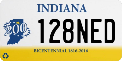 IN license plate 128NED