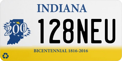 IN license plate 128NEU