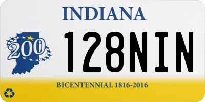 IN license plate 128NIN