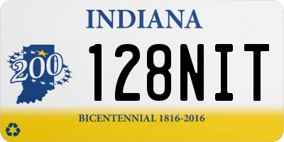 IN license plate 128NIT