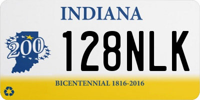 IN license plate 128NLK