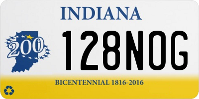 IN license plate 128NOG