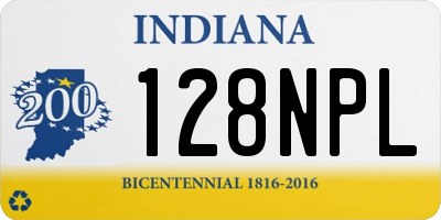 IN license plate 128NPL