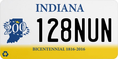 IN license plate 128NUN