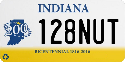 IN license plate 128NUT