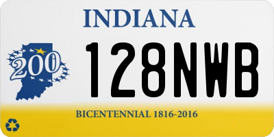 IN license plate 128NWB