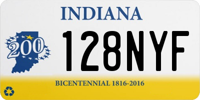 IN license plate 128NYF
