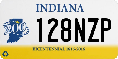 IN license plate 128NZP