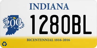 IN license plate 128OBL