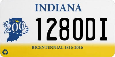 IN license plate 128ODI