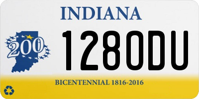 IN license plate 128ODU