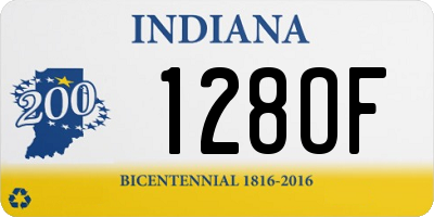IN license plate 128OF