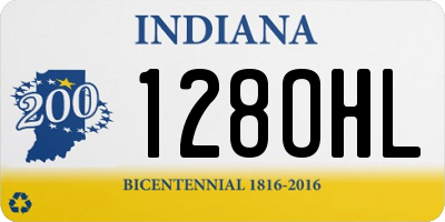 IN license plate 128OHL