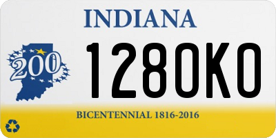 IN license plate 128OKO