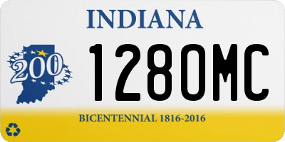 IN license plate 128OMC
