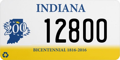 IN license plate 128OO