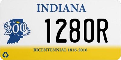IN license plate 128OR