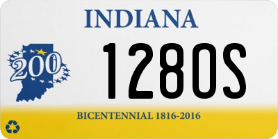 IN license plate 128OS