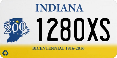 IN license plate 128OXS