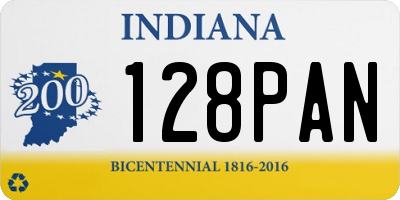 IN license plate 128PAN