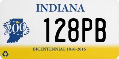 IN license plate 128PB