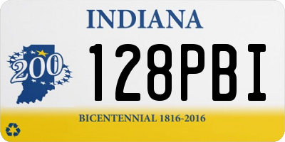 IN license plate 128PBI