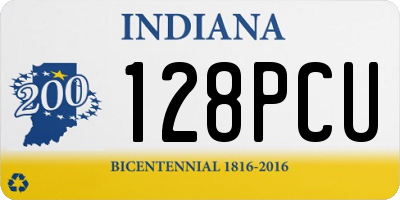 IN license plate 128PCU