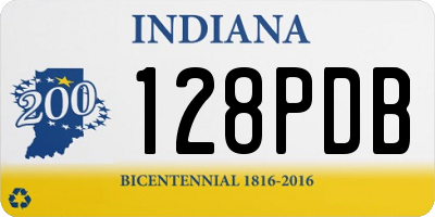 IN license plate 128PDB