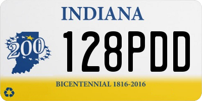 IN license plate 128PDD