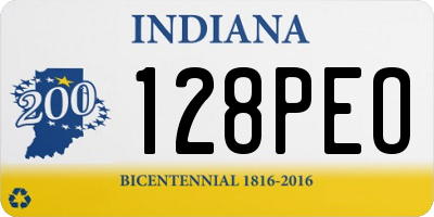 IN license plate 128PEO